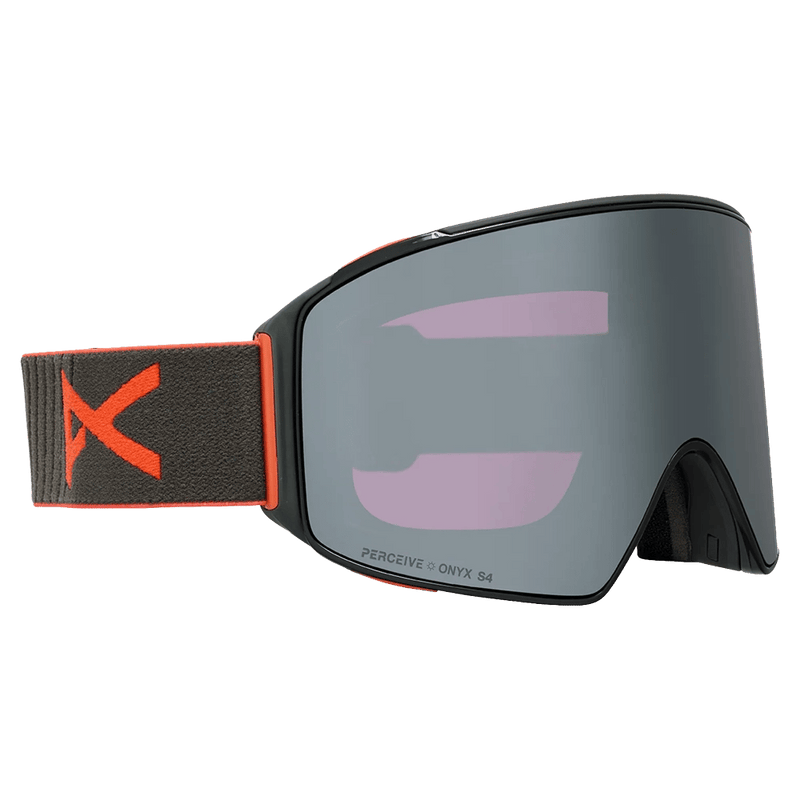 Main view of the Anon M4 Cylindrical Goggles in Fiesta Red, Perceive Sunny Onyx lens, unisex model