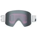 Front view of the Anon M4 Cylindrical Goggles in White, Perceive Sunny Onyx lens, unisex model