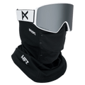 Face mask view of the Anon M4 Cylindrical Goggles in White, Perceive Sunny Onyx lens, unisex model
