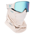 Face mask view of the Anon M4S Cylindrical Goggles in Oat, Perceive Variable Blue lens, unisex model