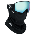 Face mask view of the Anon M4 Toric Goggles in Black, Perceive Variable Blue lens, unisex model