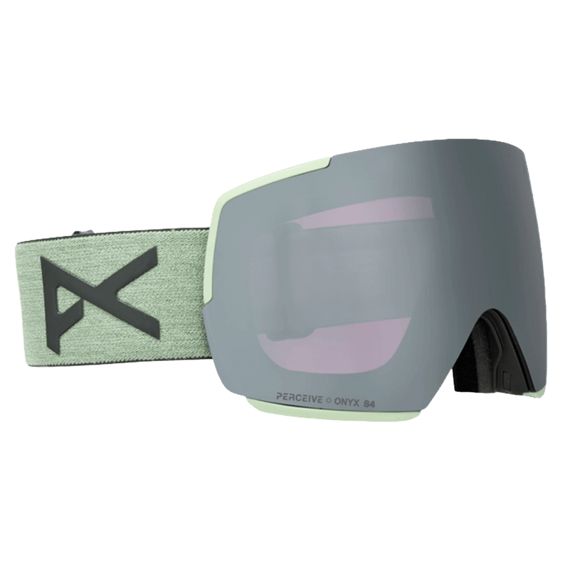 Main view of the Anon M5S Toric Low Bridge Goggles in Soft Sage, Perceive Sun Onyx lens, unisex model