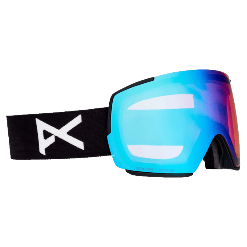 Main view of the Anon M5S Toric Goggles in Black, Perceive Variable Blue lens, unisex model