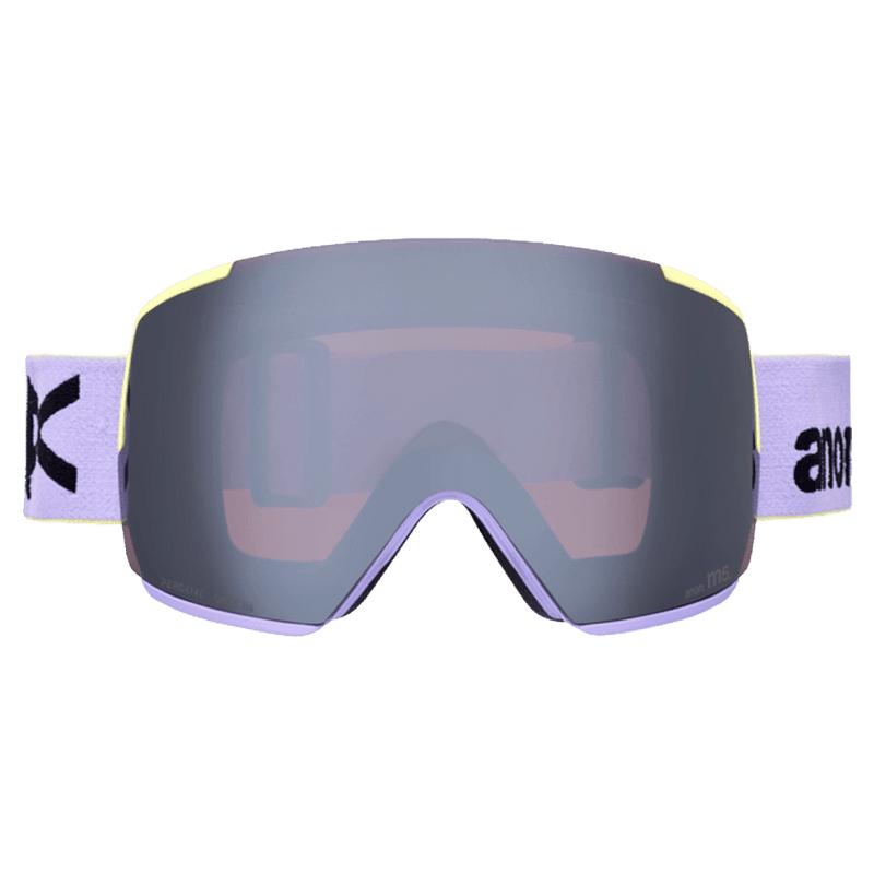 Front view of the Anon M5S Toric Goggles in Hyper Lilac, Perceive Sun Onyx lens, unisex model