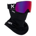 Face mask view of the Anon M5 Toric Low Bride Goggles in Black, Perceive Sunny Red lens, unisex model