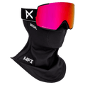 Face mask view of the Anon M5 Toric Goggles in Black, Perceive Sunny Red lens, unisex model