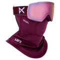 Face mask view of the Anon M5 Toric Goggles in Deep Cherry, Perceive Cloudy Pink lens, unisex model