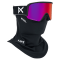 Face mask view of the Anon Nesa Goggles in Black, Perceive Sunny Red lens, unisex model