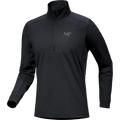 Product view of the Arcteryx Rho LT Zip Neck in Black