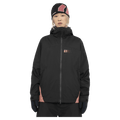 Front view of the Armade Ansel 2L Shell Jacket in Black and Faded Rose colourway, unisex's model