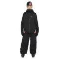 Full-body view of the Armade Ansel 2L Shell Jacket in Black and Faded Rose colourway, unisex's model