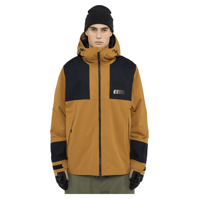 Front view of the Armada Bargs 2L Insulated Jacket in Dazzler colourway, unisex's model