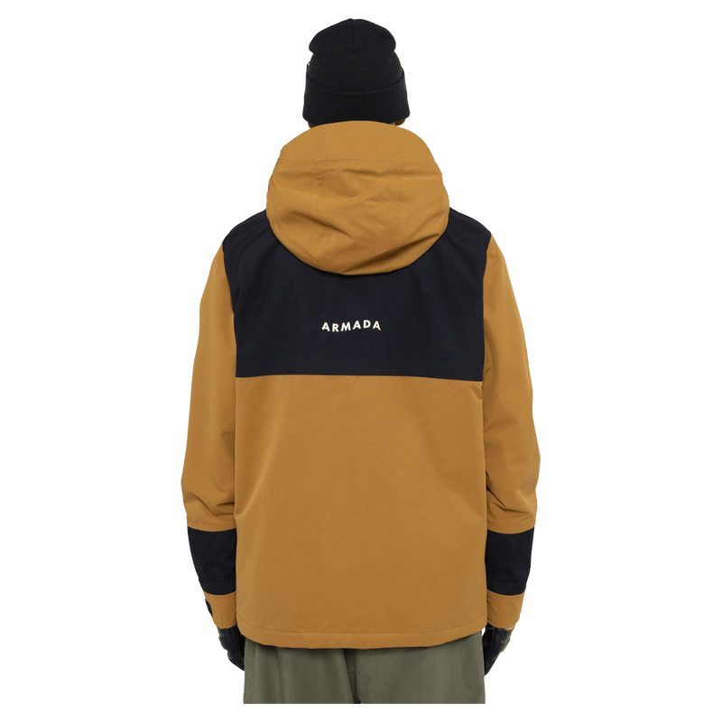 Back view of the Armada Bargs 2L Insulated Jacket in Dazzler colourway, unisex's model