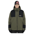 Front view of the Armada Bargs 2L Insulated Jacket in Olive colourway, unisex's model