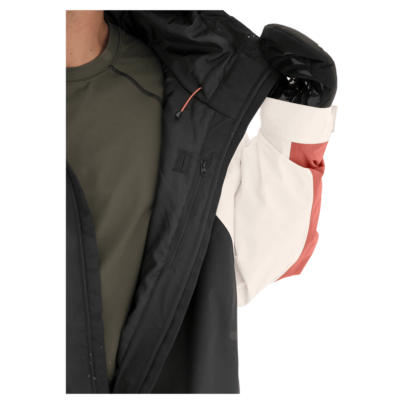 Inside view of the Armada Gansett 2L Insulated Jacket in black, cream and faded rose colourway, unisex's model