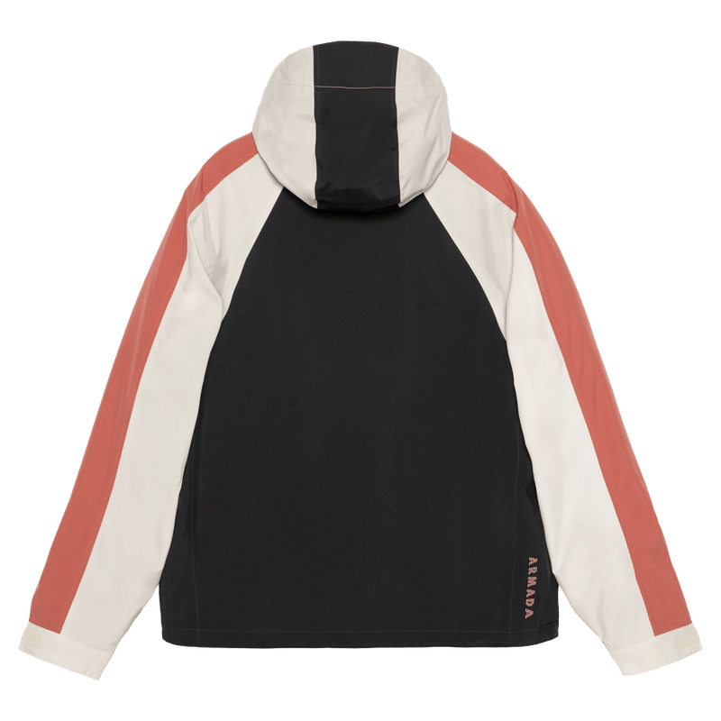 Back view of the Armada Gansett 2L Insulated Jacket in black, cream and faded rose colourway, unisex's model