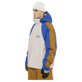 Side view of the Armada Gansett 2L Insulated Jacket in cream, dazzler and golden brown colourway, unisex's model