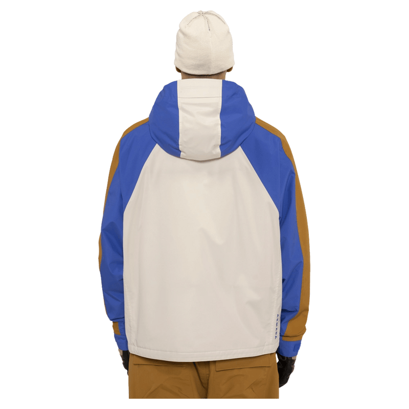 Back view of the Armada Gansett 2L Insulated Jacket in cream, dazzler and golden brown colourway, unisex's model