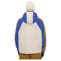 Back view of the Armada Gansett 2L Insulated Jacket in cream, dazzler and golden brown colourway, unisex's model