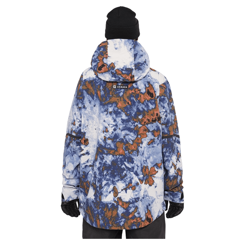 Back view of the Armada Grands 3L Jacket in acid house and black colourway, men's model