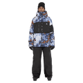 Full-body view of the Armada Grands 3L Jacket in acid house and black colourway, men's model