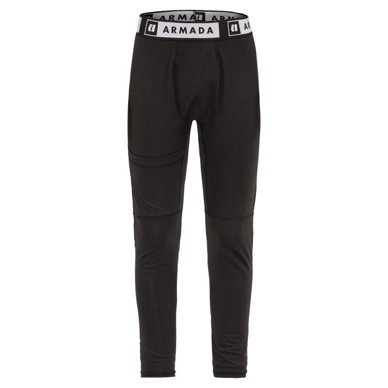 Main view of the Armada Hoopler Baselayer Bottom in Black colourway, unisex's model