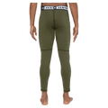 Back view of the Armada Hoopler Baselayer Bottom in Olive colourway, unisex's model