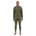 Full-body view of the Armada Hoopler Baselayer Bottom in Olive colourway, unisex's model