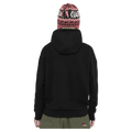 Back view of the Armada Icon Hoodie in Black colourway, unisex's model