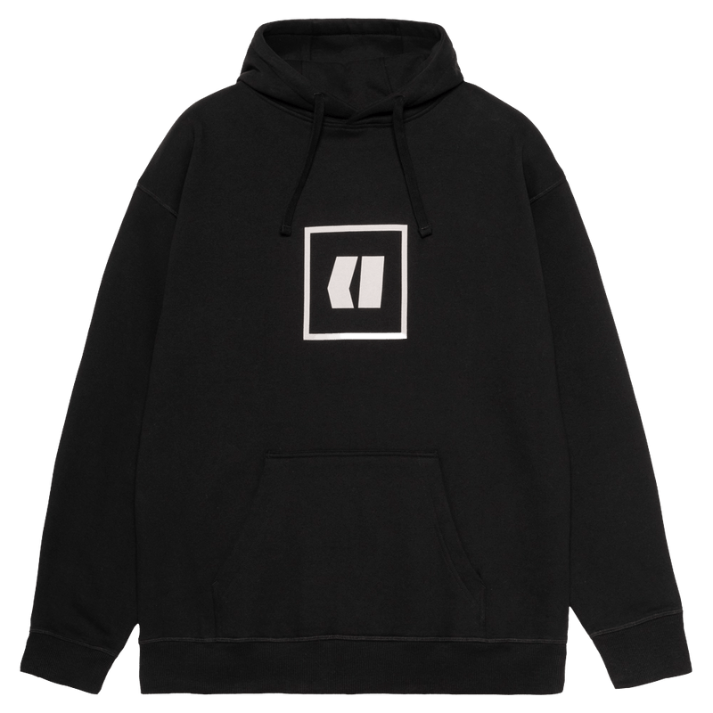 Main view of the Armada Icon Hoodie in Black colourway, unisex's model