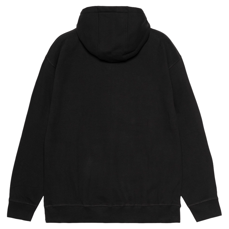 Back view of the Armada Icon Hoodie in Black colourway, unisex's model