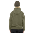 Back view of the Armada Icon Hoodie in Olive colourway, unisex's model