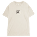 Main view of the Armada Icon Tee in Cream colourway, unisex's model