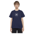 Front view of the Armada Icon Tee in Navy colourway, unisex's model