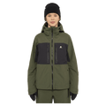 Front view of the Armada Kata 2L Jacket in Olive colourway, womens's model