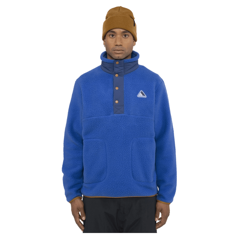 Main view of the Armada Kenlem Fleece Popover in Dazzler colourway, unisex's model