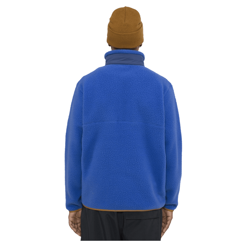 Back view of the Armada Kenlem Fleece Popover in Dazzler colourway, unisex's model