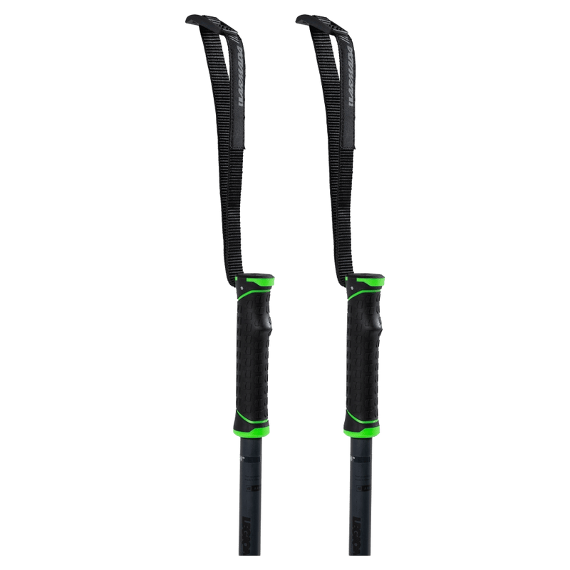 Grip view of the Armada Legion Ski Poles in Lime colourway, unisex model