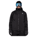 Front view of the Armada Locator Stretch Insulator in black colourway, unisex's model