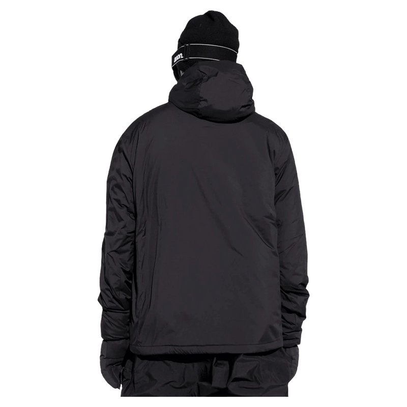 Back view of the Armada Locator Stretch Insulator in black colourway, unisex's model