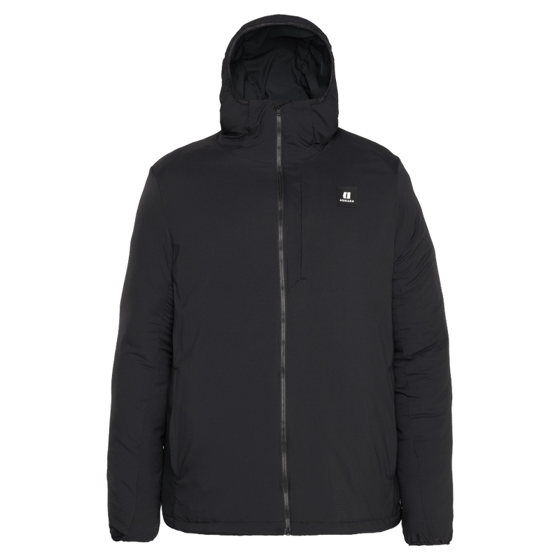 Main view of the Armada Locator Stretch Insulator in black colourway, unisex's model