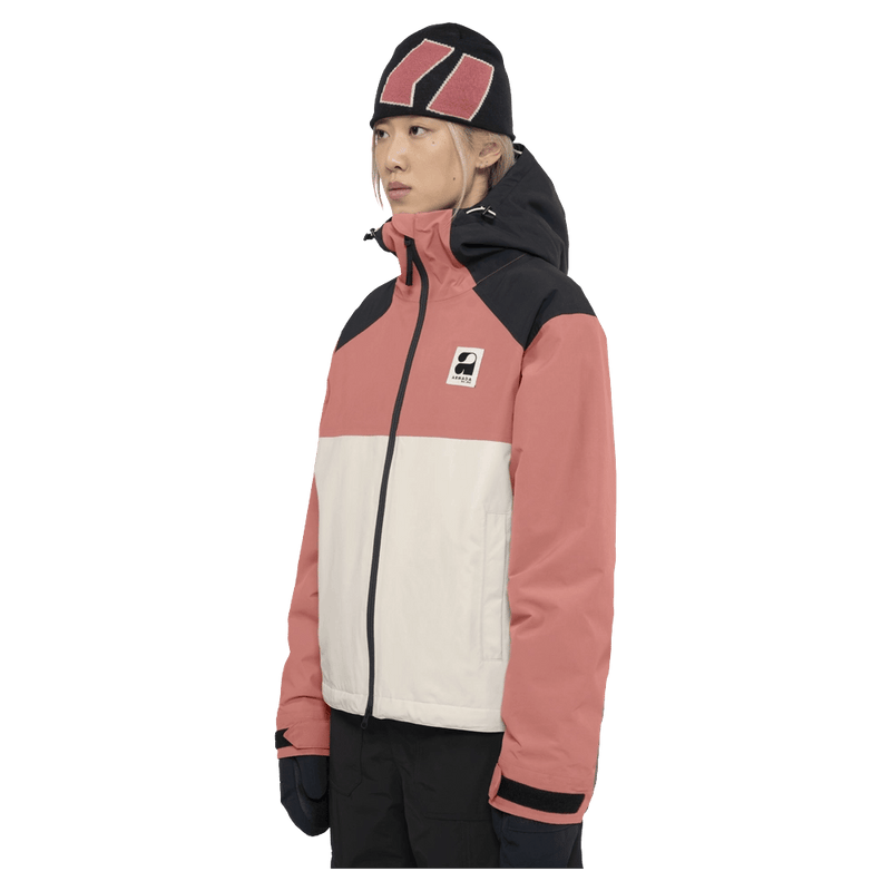 Side view of the Armada Nylie 2L Insulated Jacket in Faded Rose cream colourway, women's model