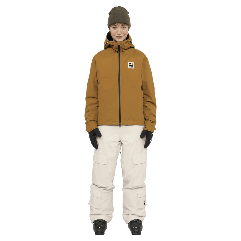 Full-body view of the Armada Nylie 2L Insulated Jacket in Golden Brown colourway, women's model