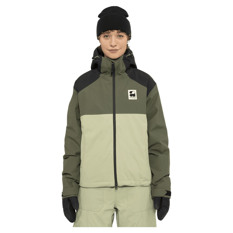 Front view of the Armada Nylie 2L Insulated Jacket in Olive colourway, women's model
