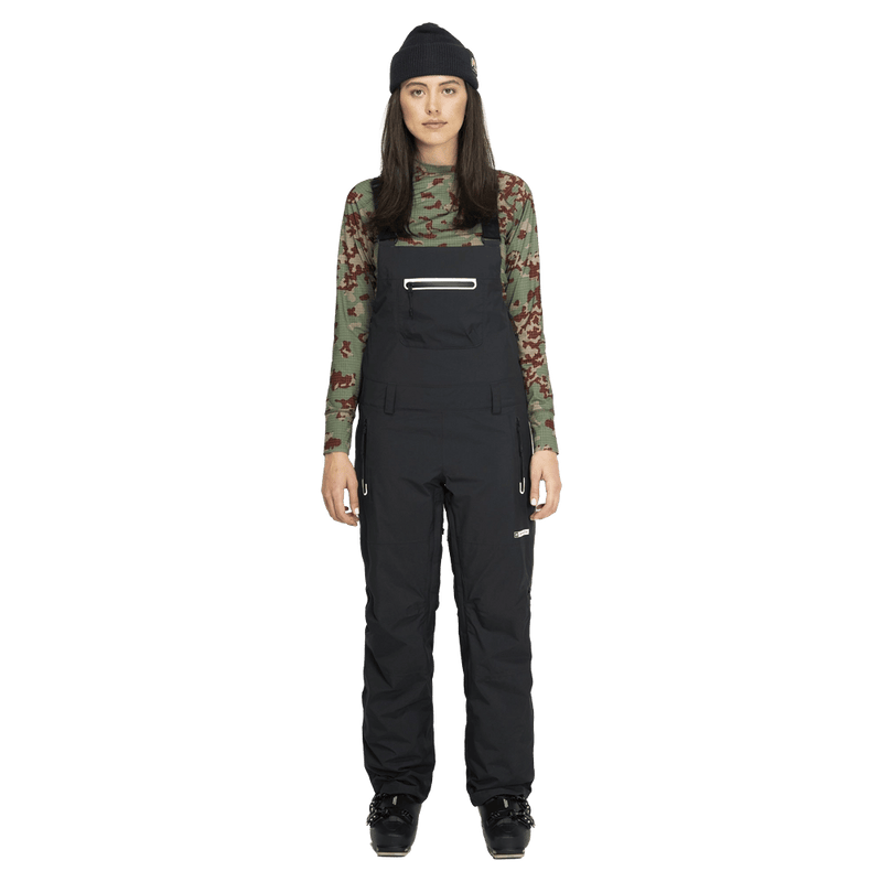 Front view of the Armada Pascore 2L Bib in Black colourway, women's model