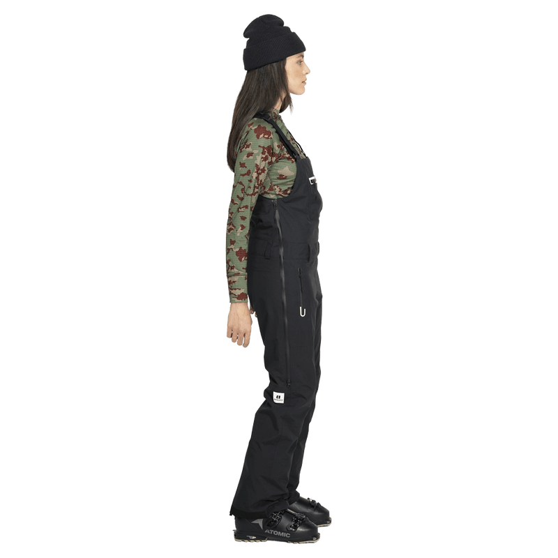Side view of the Armada Pascore 2L Bib in Black colourway, women's model