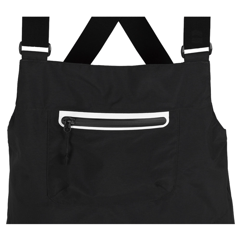 Chest view of the Armada Pascore 2L Bib in Black colourway, women's model