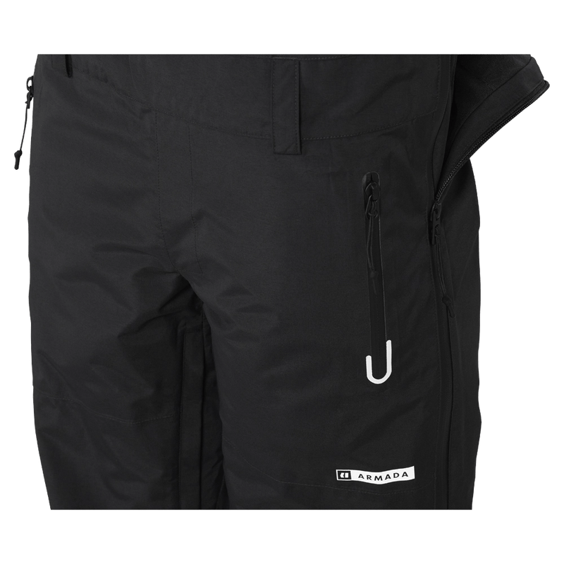 Pocket view of the Armada Pascore 2L Bib in Black colourway, women's model