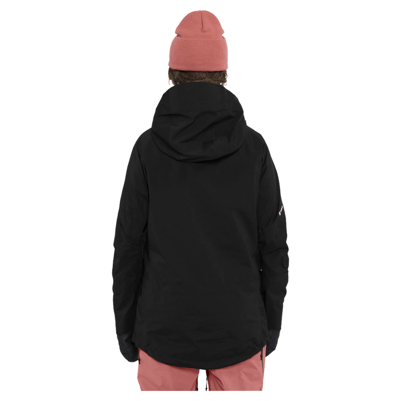 Back view of the Armada Pavara 3L Jacket in Black colourway, women's model