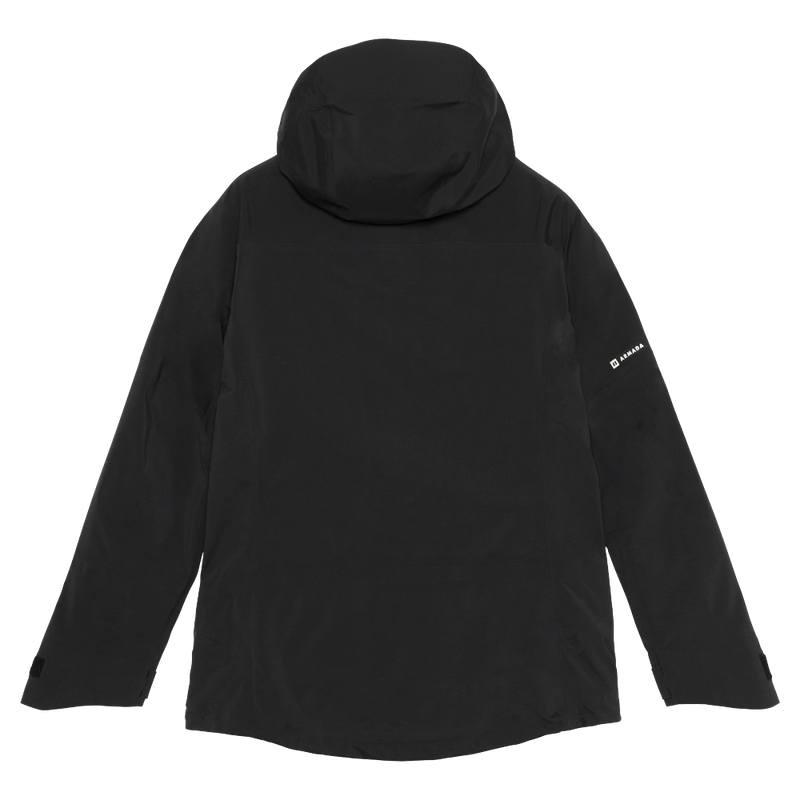 Back view of the Armada Pavara 3L Jacket in Black colourway, women's model